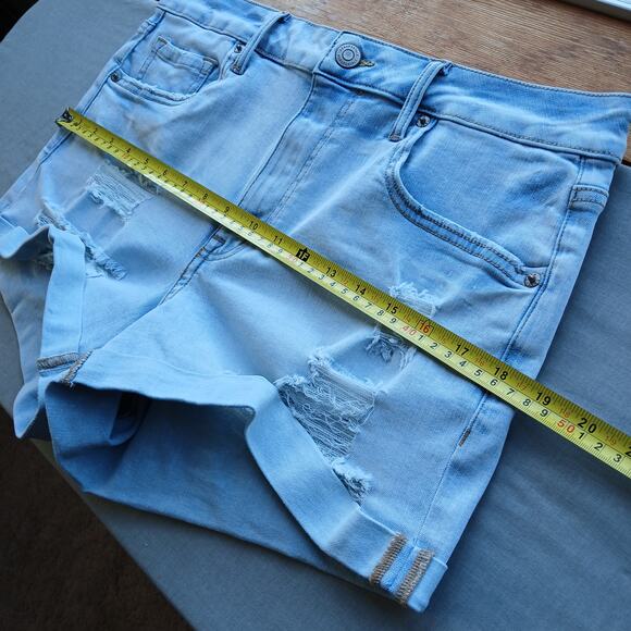 Aeropostale Flex Effects High-Rise Denim Shorts L ? no tag unisex distressed - Picture 8 of 13